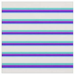 Tecido Azul Claro, Azul, Violeta, Turquesa e Creme de Min