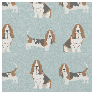 Tecido Azul claro Basset Hound