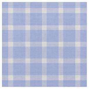 Tecido Azul Claro de Centáurea e Branco Padrão Xadrez de