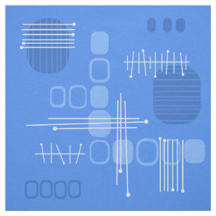 Tecido Azul de Barkcloth, Abstrato Atômica