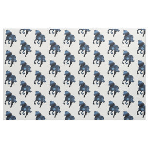 Tecido azul de cavalo
