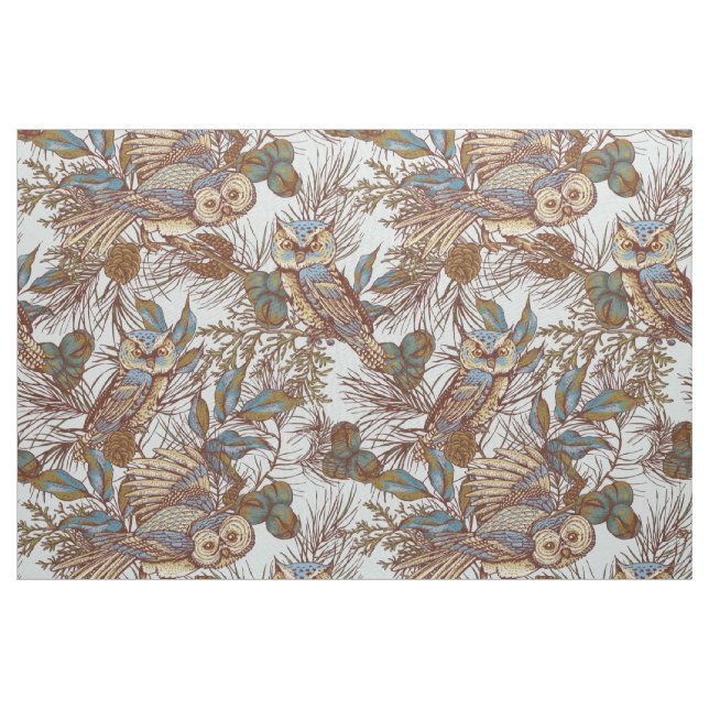 tecido azul de ovo de ovelha-coruja (Jarda)