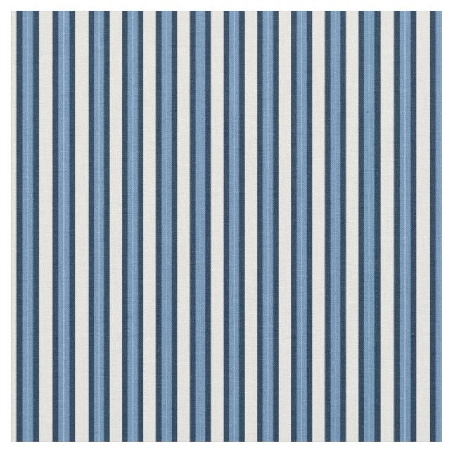 Tecido Azul Desbotado, Listras Navy e brancas (Detalhe)