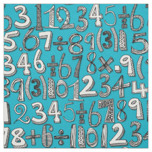 Tecido azul do doodle da matemática