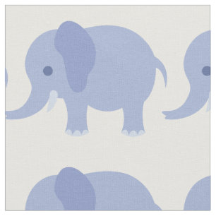 Tecido azul do impressão do elefante