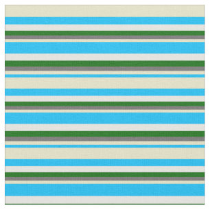 Tecido Azul, Dourado, Cinza, Verde e Branco
