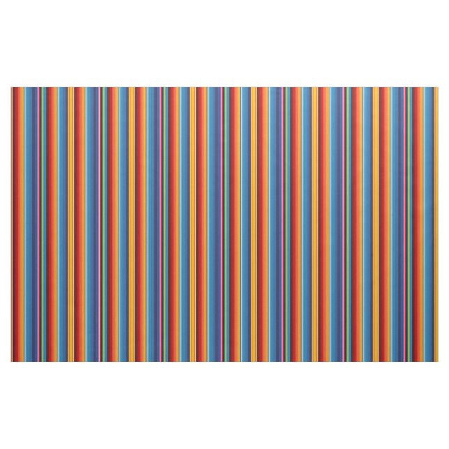 Tecido Azul Dourado Vermelho Mexicano Sarape (Fat Quarter)