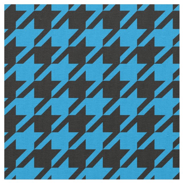 Tecido azul e preto brilhante de Houndstooth (Detalhe)