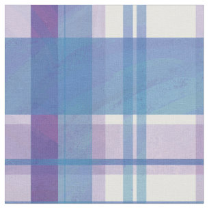 Tecido Azul e roxo da xadrez de Madras