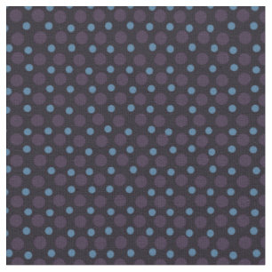 Tecido Azul e Roxo em Bolinhas Pretas