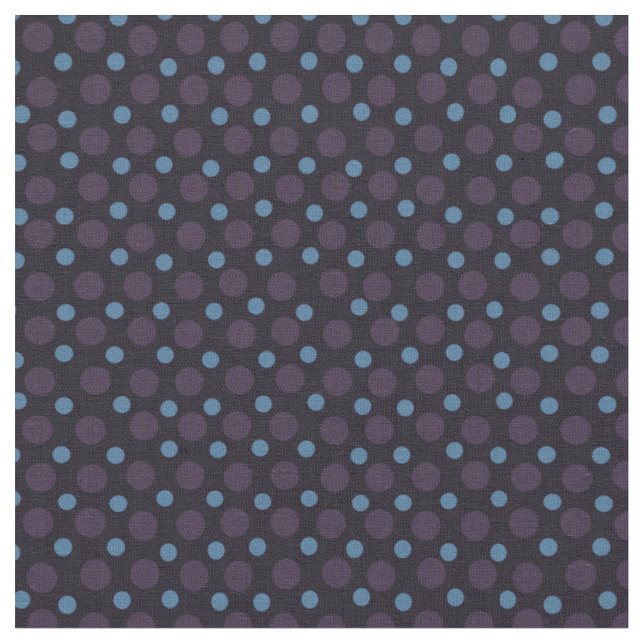 Tecido Azul e Roxo em Bolinhas Pretas (Detalhe)