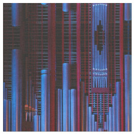 Tecido azul e vermelho das tubulações de órgão