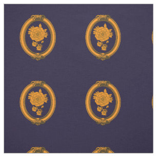 Tecido Azul Elegante e Dourado