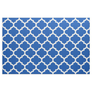 Tecido azul elétrico da treliça de Quatrefoil do
