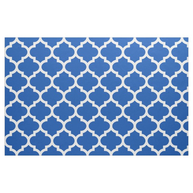 Tecido azul elétrico da treliça de Quatrefoil do (Fat Quarter)