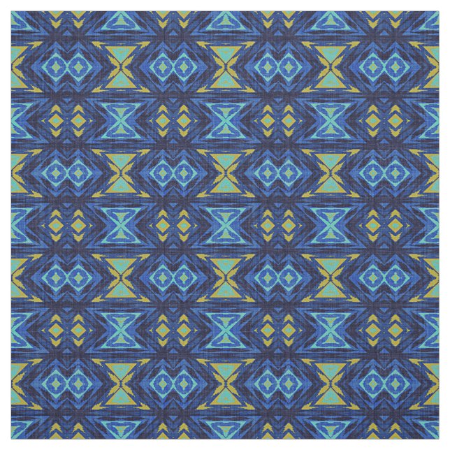 Tecido Azul Escuro Aqua Turquesa Verde Amarelo (Modelo)