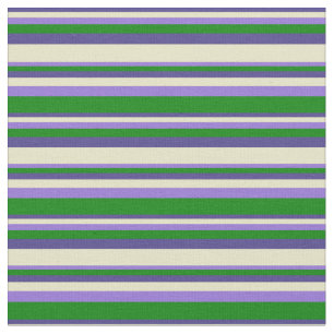 Tecido Azul Escuro, Dourado Pálido, Roxo e Verde
