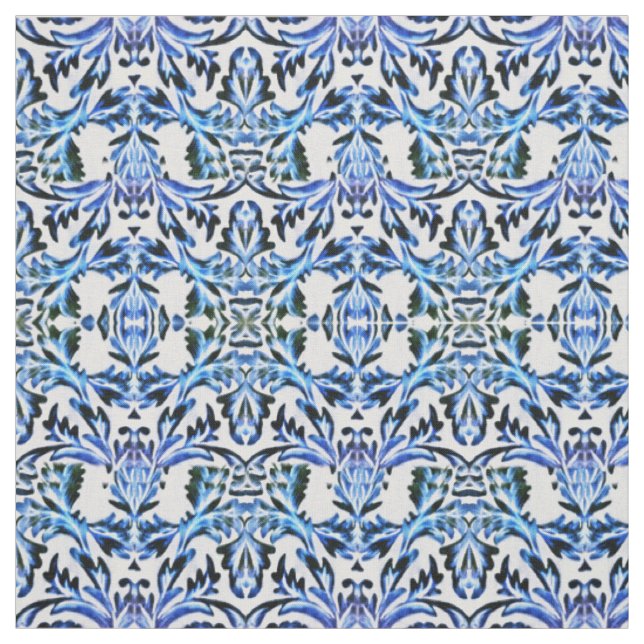 Tecido Azul Folha Rolado (Modelo)