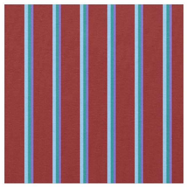 Tecido Azul-fosso, Ciano Escuro, Azul-Céu-Claro e Marrom (Detalhe)