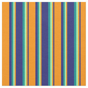 Tecido Azul, Laranja Escuro, Verde e Ciano Escuro