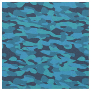 Tecido azul marinho, azul meia-noite, azul-teal e camufla