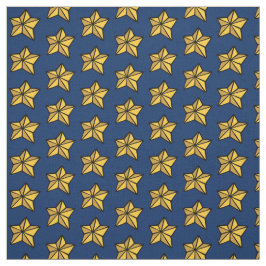 Tecido Azul Marinho com Estrela Náutica Amarela po