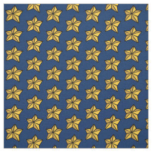 Tecido Azul Marinho com Estrela Náutica Amarela po