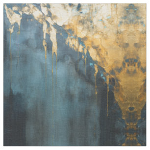 Tecido Azul Marinho e Dourado Moderno Padrão Boho Sem Cos