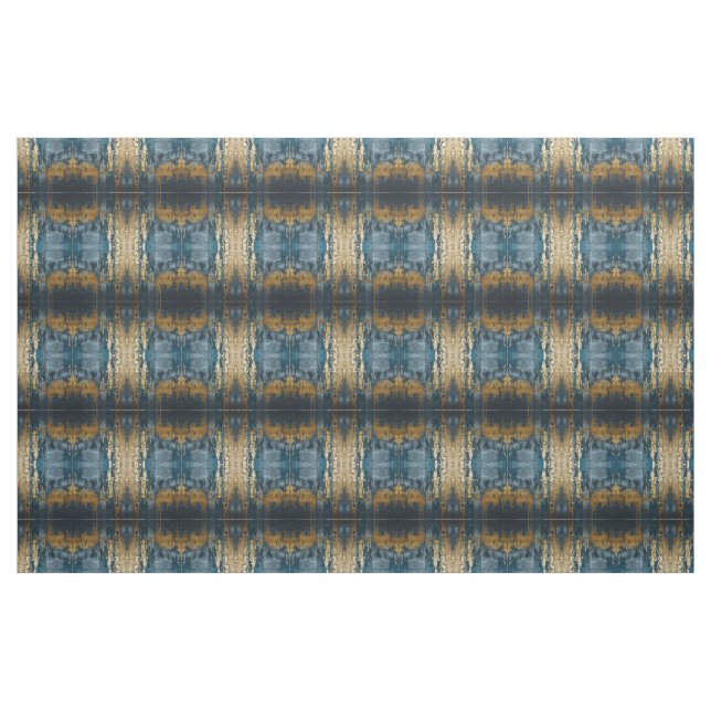 Tecido Azul Marinho e Dourado Moderno Padrão Boho Sem Cos (Jarda)