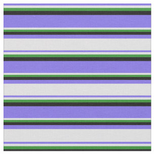 Tecido Azul Médio, Lavanda, Verde Floresta e Preto