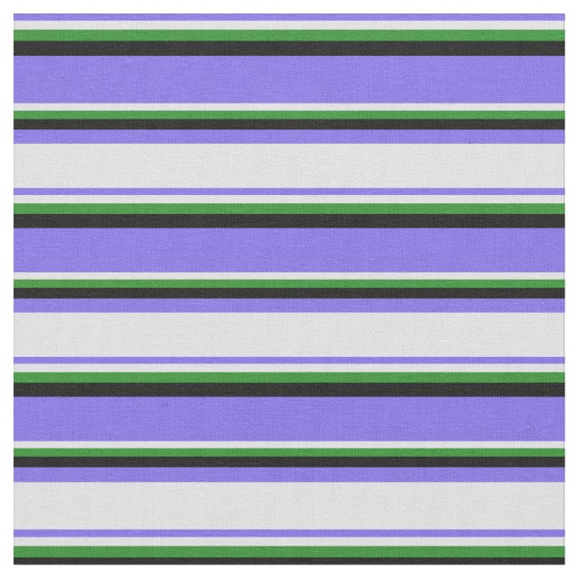 Tecido Azul Médio, Lavanda, Verde Floresta e Preto (Detalhe)