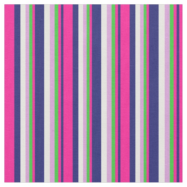 Tecido Azul-Meia-Noite, Rosa Profundo, Verde, Chiclete de (Detalhe)