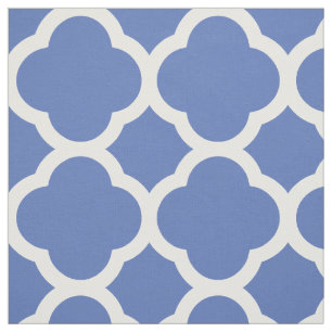 Tecido Azul Moderno Quatrefoil Grande Escala