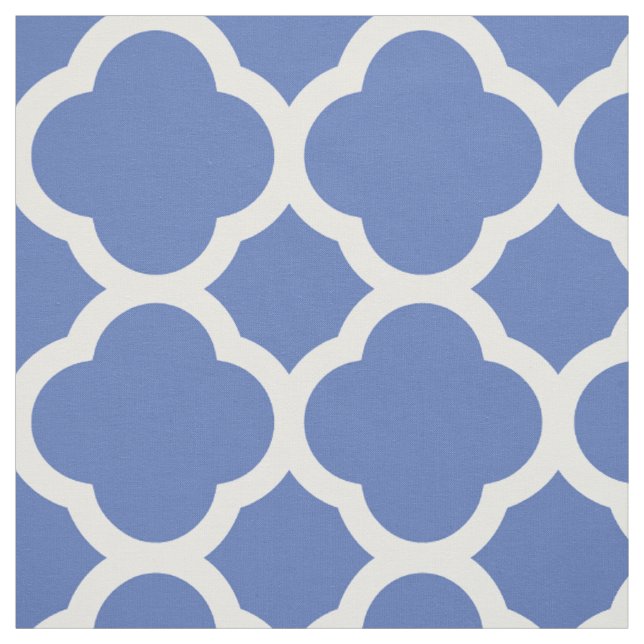 Tecido Azul Moderno Quatrefoil Grande Escala (Modelo)