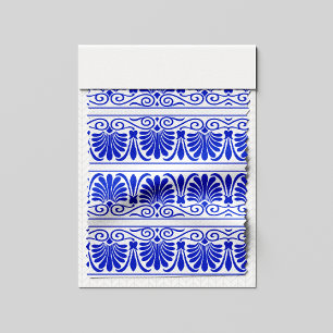 Tecido Azul-padrão árabe mediterrânico grego
