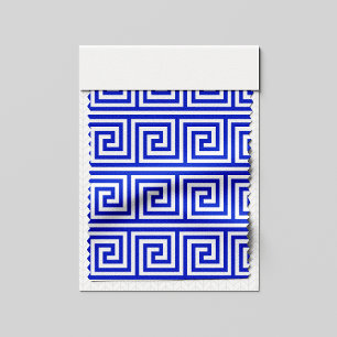 Tecido Azul-padrão dos quadrados-chave gregos