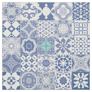 Tecido Azul pastel azulejo marroquino