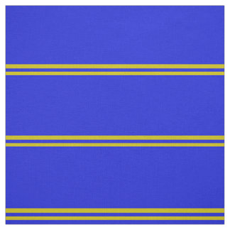 Tecido Azul real, design de listras douradas