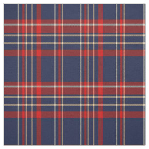 Tecido Azul Rico, Vermelho e Branco