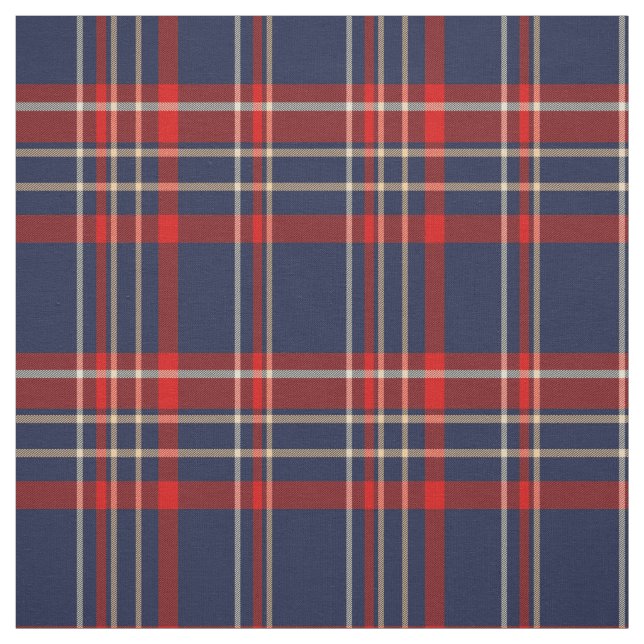 Tecido Azul Rico, Vermelho e Branco (Modelo)