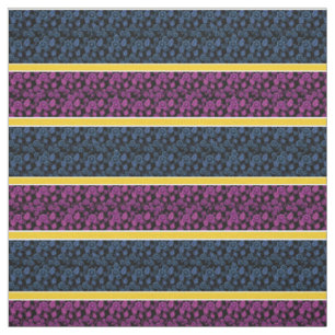 Tecido Azul/rosa, dourado/listra branca - preto
