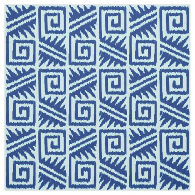 Tecido Azul tribal asteca de Ikat - índigo e luz - (Modelo)