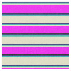 Tecido Azul, Verde marinho, Goldenrodo Pálido, Fúcsia e P