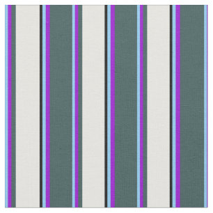 Tecido Azul, Violeta, Cinza, Creme de Casa e Preto