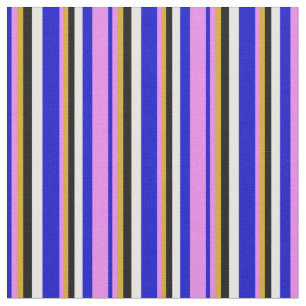 Tecido Azul, Violeta, Dourada, Preto e Branco Colorido