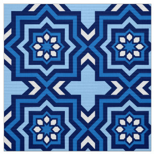 Tecido Azulejo, cobalto, marinho e luz marroquinos - azul