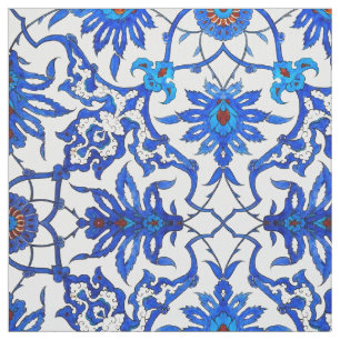 Tecido Azulejo do chinês de Nouveau da arte - azuis