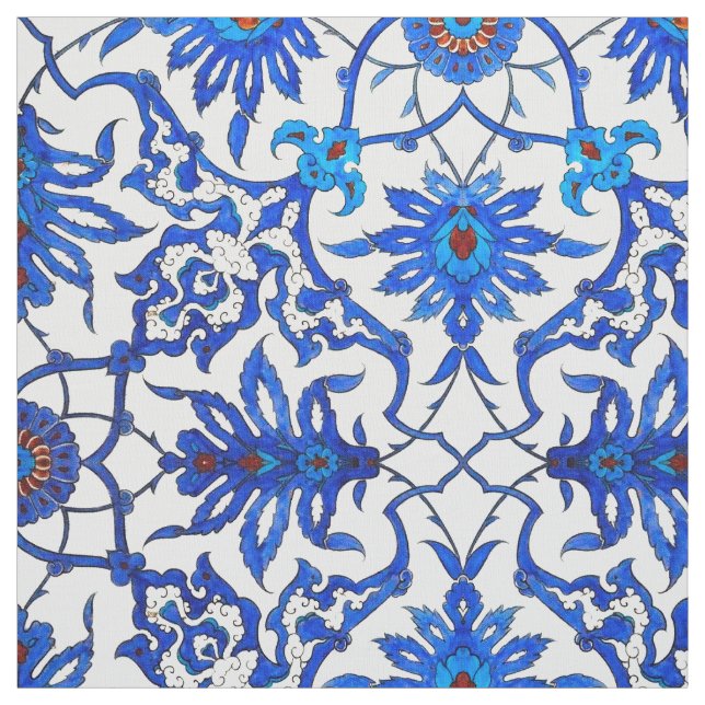 Tecido Azulejo do chinês de Nouveau da arte - azuis (Modelo)