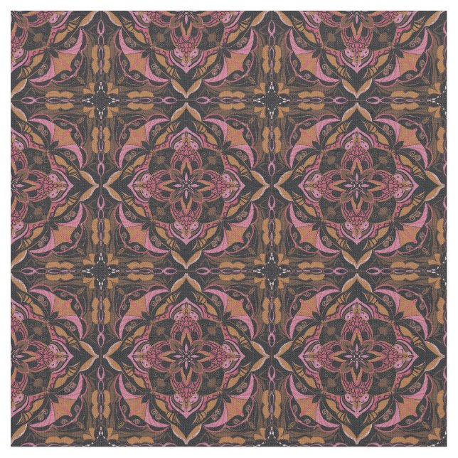 Tecido Azulejo Espanhol Azulejo Preto de Watercolor (Detalhe)