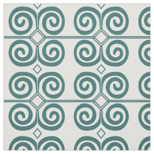 Tecido Azulejo espiral marroquino Teal Green